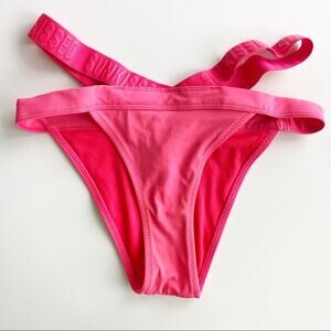 Censored Bright Pink Strappy Waist Bikini Bottom Size 6